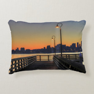 Seattle Washington Downtown Skyline Accent Pillow