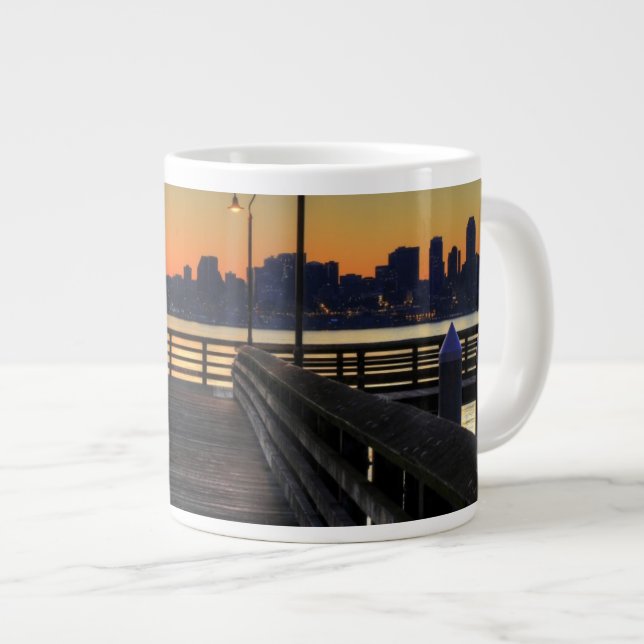 Seattle Washington Downtown Skyline Large Coffee Mug (Front Right)