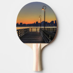 Seattle Washington Downtown Skyline Ping Pong Paddle