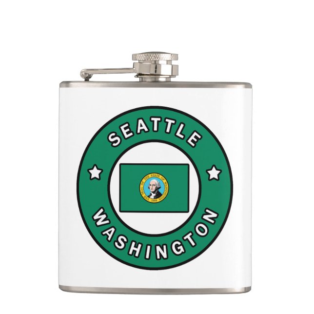 Seattle Washington Hip Flask (Front)