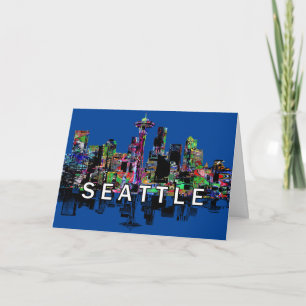 Seattle, Washington in graffiti Card
