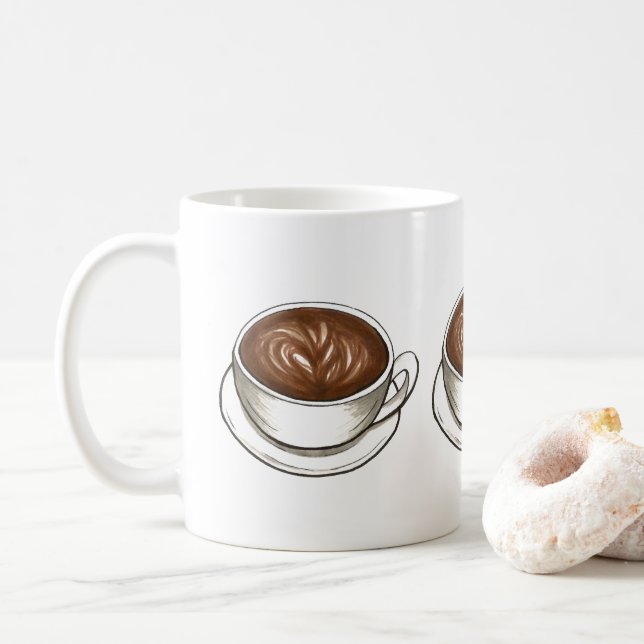Seattle Washington Latte Shop Barista Coffee Mug (With Donut)