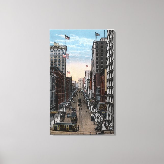 Seattle, Washington - North View of 2nd Canvas Print (Front)