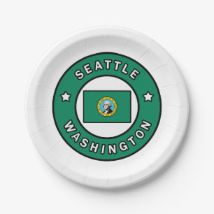 Seattle Washington Paper Plate