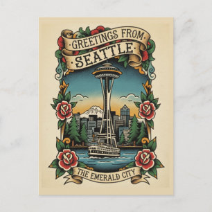 Seattle Washington Retro Vintage Postcard