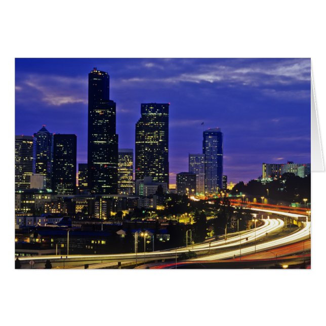 Seattle, Washington skyline at night (Front Horizontal)