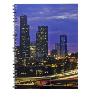 Seattle, Washington skyline at night Notebook