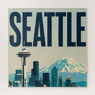 🌲 Seattle Washington Skyline Jigsaw Puzzle
