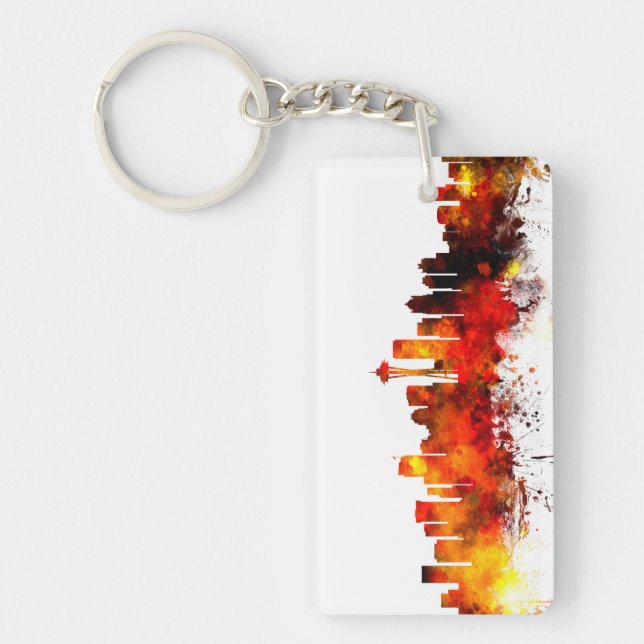 Seattle Washington Skyline Keychain (Front)