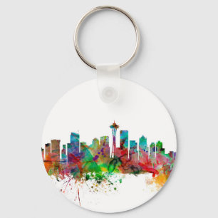 Seattle Washington Skyline Keychain