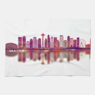 Seattle Washington Skyline Kitchen Towel