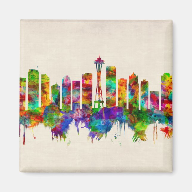 Seattle Washington Skyline Magnet (Front)