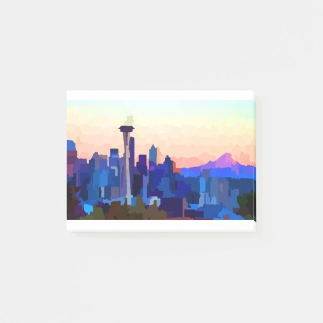 Seattle Washington Skyline Post-it Notes (Front)