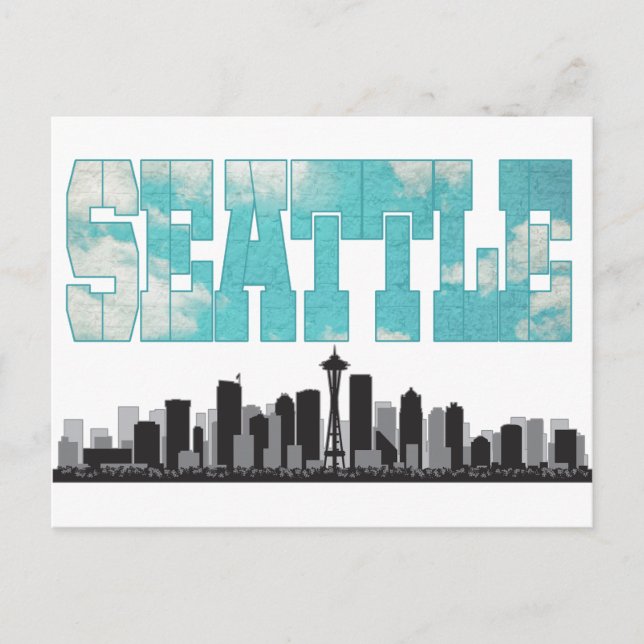 Seattle Washington Skyline Postcard (Front)
