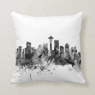 Seattle Washington Skyline Throw Pillow