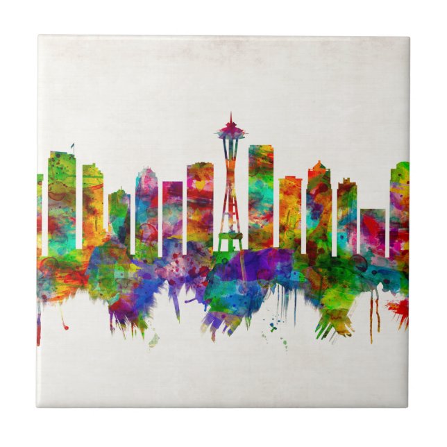 Seattle Washington Skyline Tile (Front)