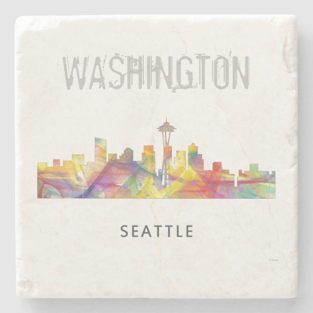 SEATTLE WASHINGTON SKYLINE WB1 - STONE COASTER (Front)