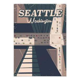 Seattle, Washington state Travel poster