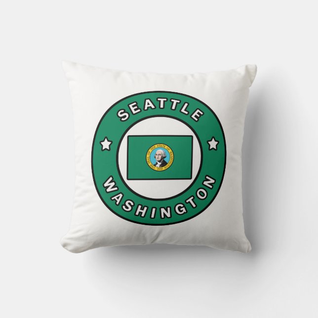 Seattle Washington Throw Pillow (Front)
