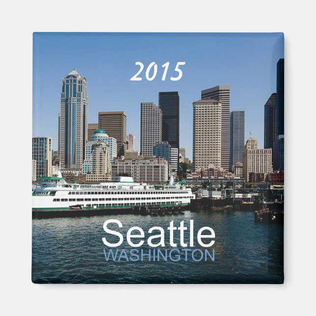 Seattle Washington Travel Photo Magnet (Devant)