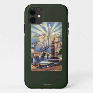 Seattle, Washington - View of Downtown iPhone 11 Case