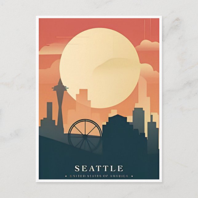 Seattle Washington Vintage Travel America  Postcard (Front)