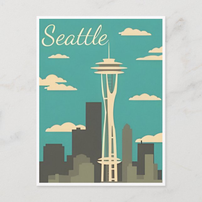 Seattle Washington Vintage Travel America  Postcard (Front)