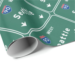 Seattle Washington wa Interstate Highway Freeway : Wrapping Paper