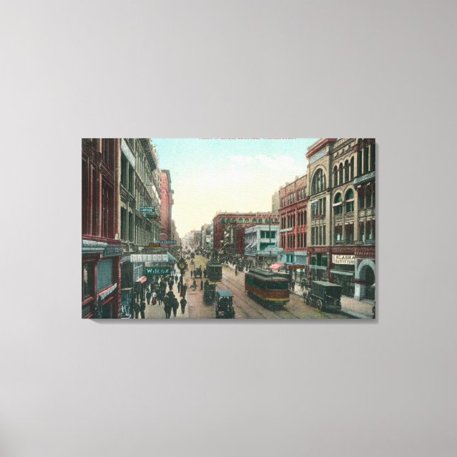 Seattle, WashingtonAerial View of First Avenue Canvas Print (Front)