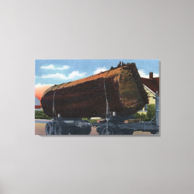 Seattle, WashingtonGiant Log en route to Mill Canvas Print (Front)