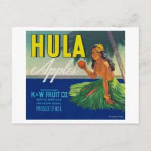 Seattle, WashingtonHula Apple Label Postcard