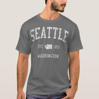 Seattle WashingtonVintage Sports Design WA Tee