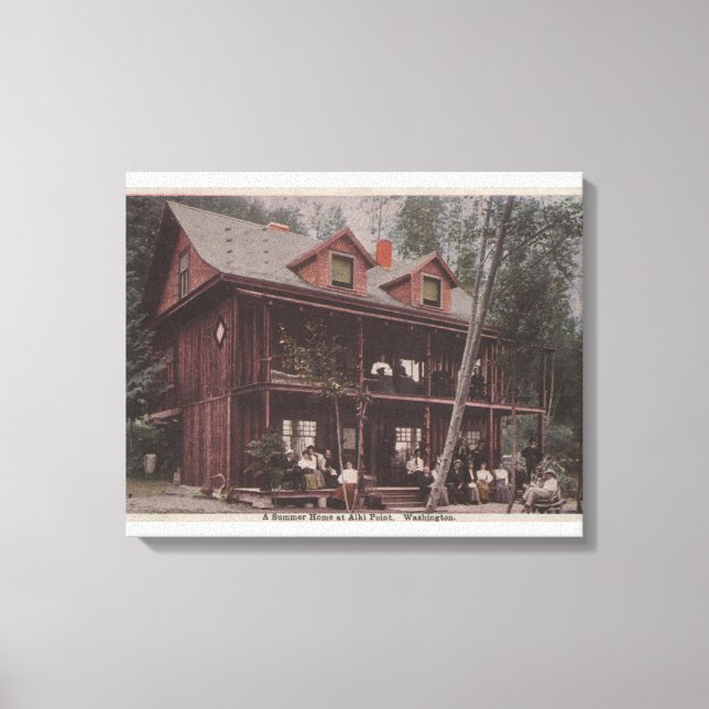 Seattle, WASummer Home at Alki Point Beach Canvas Print (Front)