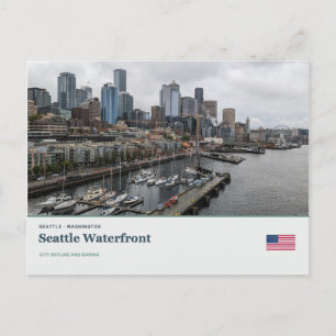 Seattle Waterfront and Marina Postcard