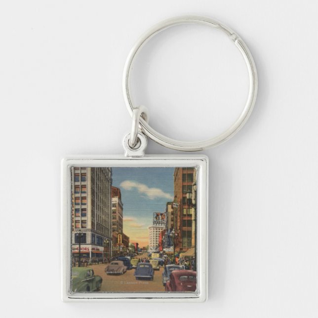 Seattle, WAView of 3rd Ave. & Pike St. Keychain (Front)