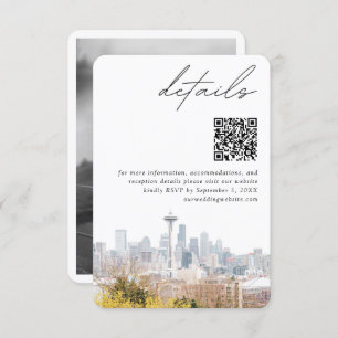 Seattle Wedding Kerry Park Details QR Code Small Enclosure Card
