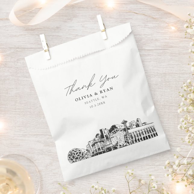 Seattle Wedding Personalized Favour Bag  (Clipped)