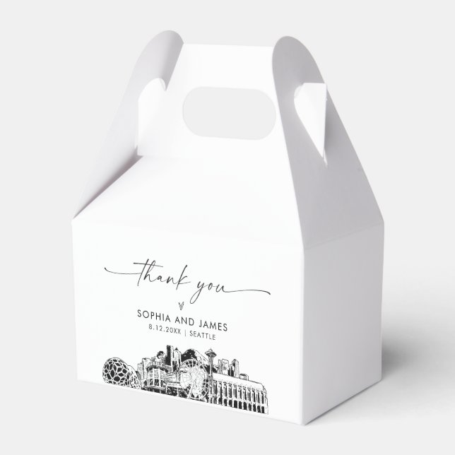Seattle Wedding Personalized Favour Box (Front Side)
