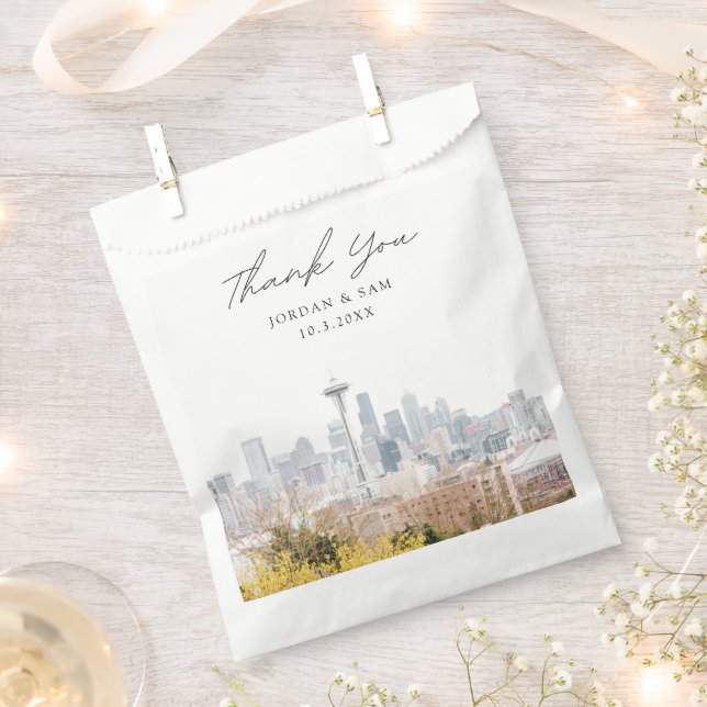 Seattle Wedding Personalized Photo Favour Bag (Clipped)