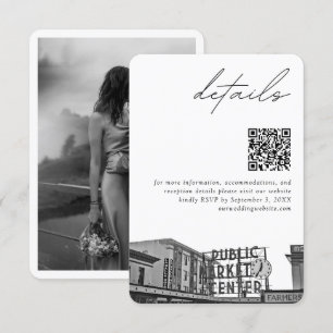 Seattle Wedding Pikes Place Details QR Code Small Enclosure Card