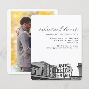 Seattle Wedding Pikes Place Photo Rehearsal Enclosure Card