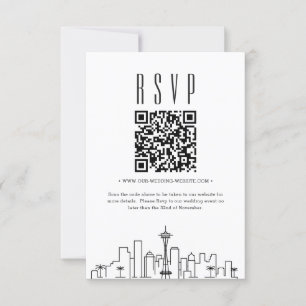 Seattle Wedding QR code RSVP Invitation