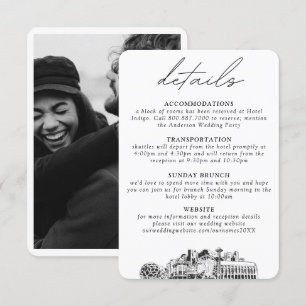 Seattle Wedding Small Vertical Details Enclosure Card