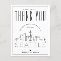 Seattle Wedding | Thanks for Coming! Postcard