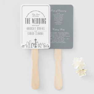 Seattle Wedding   Wedding Program Hand Fan