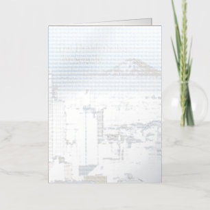 Seattle with Mount Rainier Photography Foil Greeting Card