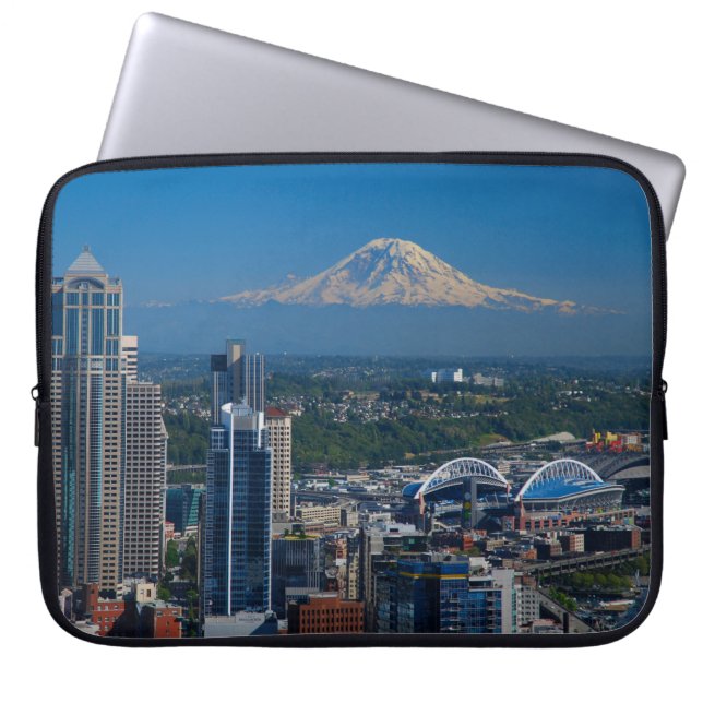 Seattle with Mount Rainier Photography Laptop Slee Sleeve (Front)