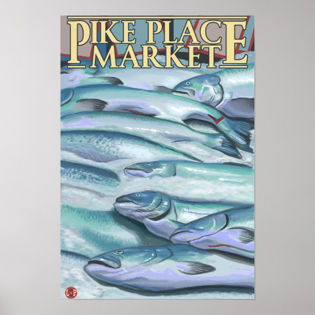 SeattleFish on Ice at Pike Place Market Poster (Front)