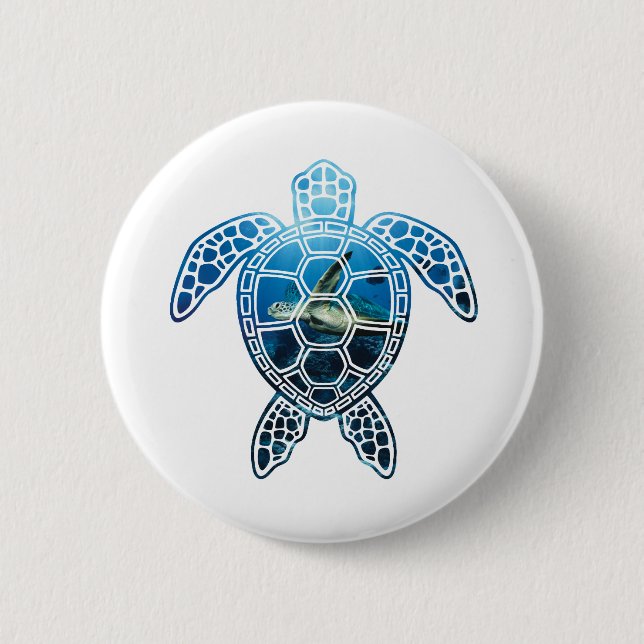 seaturtle-2 2 inch round button (Front)