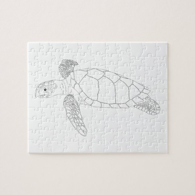 Seaturtle Adult Coloring Puzzle (Horizontal)